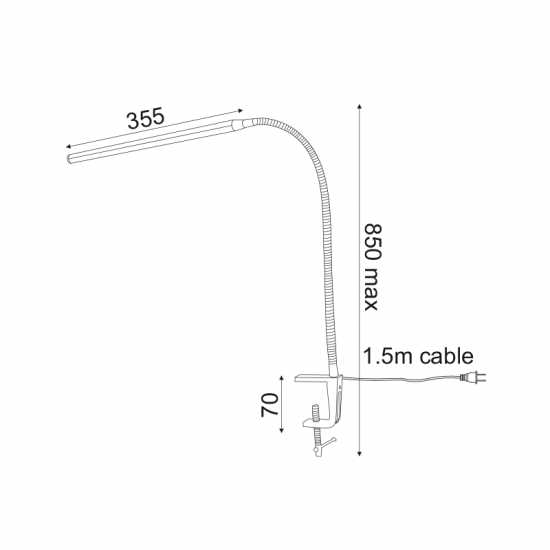 LED Φ/Σ ΓΡΑΦ 5W 4000Κ ΑΦΗΣ ΧΡΥΣΟ ΜΕ ΣΠΙΡΑΛ+ΣΦΙΓΚΤ 230V H85.5 DELGADO