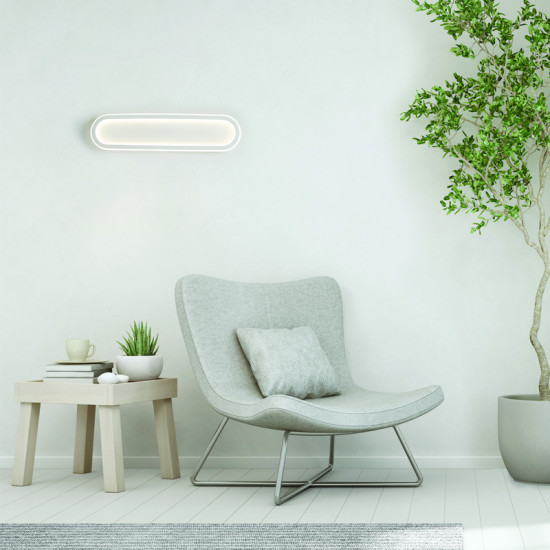 ^ΟΡΟΦΗΣ Φ/Σ LED 36W DIM 3000K 2700LM SOLO ΜΕΤΑΛΛΙΚΟ ΛΕΥΚΟ IP20 57X14X6CM