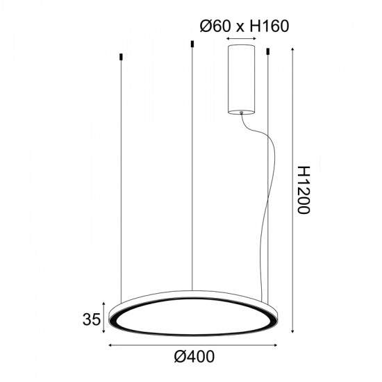 ^ΚΡΕΜΑΣΤΟ Φ/Σ LED 36W 3000K 2700LM HARMONY ΛΕΥΚΟ ΑΛΟΥΜΙΝΙΟ IP20 D42XH120CM