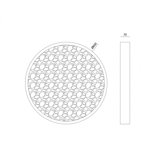 LED ΓΥΨΙΝΟ Φ/Σ ΟΡΟΦΗΣ-ΕΠΙΤΟΙΧΟ ΦΥΣΙΚΟ 32W 967Lm 3000K Φ600Χ70 MOND