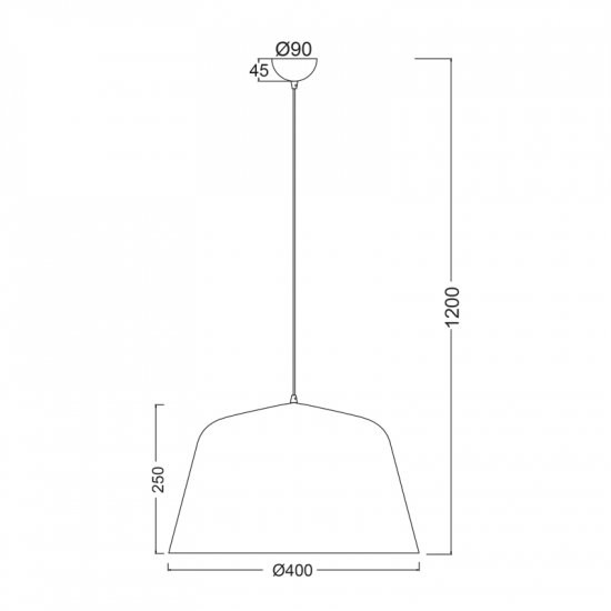 ΚΡΕΜΑΣΤΟ Φ/Σ 1ΧΕ27 ΜΕΤΑΛΛΙΚΟ ΓΚΡΙ Φ40ΧΗ120CM PALLADA