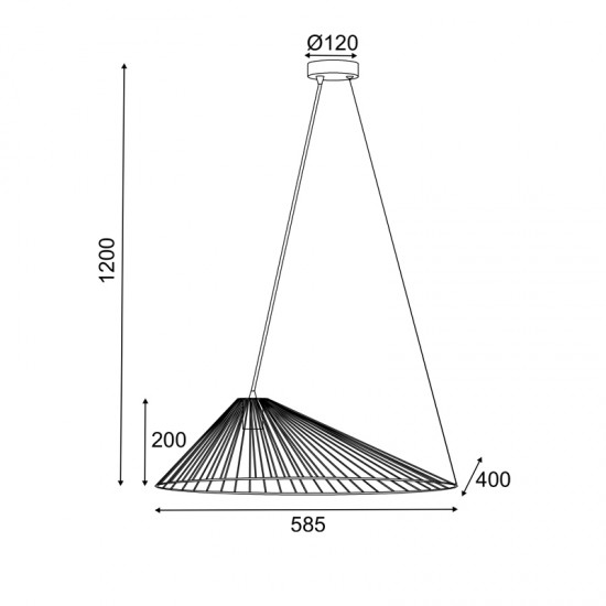 ^ΚΡΕΜΑΣΤΟ Φ/Σ 1xE27 CAPPELLO ΧΡΥΣΟ ΜΕΤ/ΚΟ 60Χ40120CM
