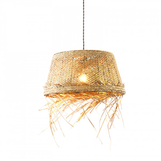 ^ΚΡΕΜΑΣΤΟ Φ/Σ 1xE27 ANDROS GRASS RATTAN Φ40Χ120CM