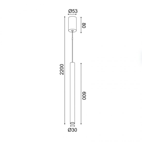 ^ΚΡΕΜΑΣΤΟ Φ/Σ LED 5W 3000K 400LM FINO ΛΕΥΚΟ ΜΕΤ/ΚΟ IP20 D3XD5,3XH220CM