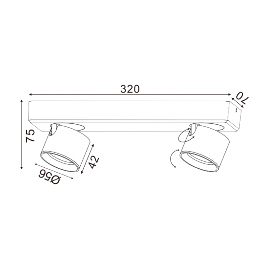 ^ΕΠΙΤΟΙΧΟ Φ/Σ LED 10W COB 80° 3000K 800LM ΜΑΥΡΟ ΑΛΟΥΜΙΝΙΟ 32X7XH7,5CM PLUTO