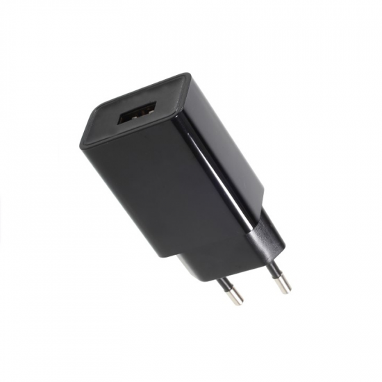 USB ADAPTOR BLACK 230VAC (0.45A) / 5VDC (1A)