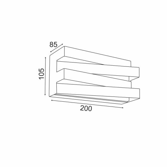 ^ΕΠΙΤΟΙΧΟ Φ/Σ LED 12W 3000K 960LM ΛΕΥΚΟ ΜΕΤ/ΚΟ 20X11X9CM MILANO
