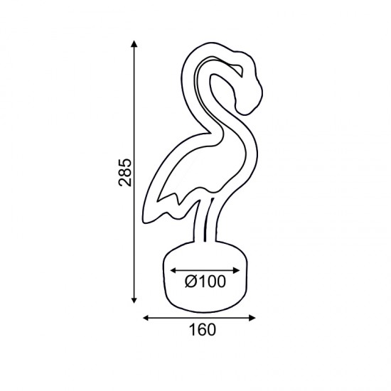 ΦΛΑΜΙΝΓΚΟ, 49 NEON LED ΛΑΜΠΑΚΙΑ ΜΕ ΜΠΑΤΑΡΙΑ (3xAA)/USB, ΡΟΖ, IP20, 16x10x28.5cm
