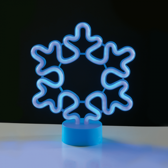 ^ ΧΙΟΝΟΝΙΦΑΔΑ, NEON LED ΛΑΜΠΑΜΠΑΤ(3xAA)/USB, ΜΠΛΕ, IP20, 21x8.5x25cm
