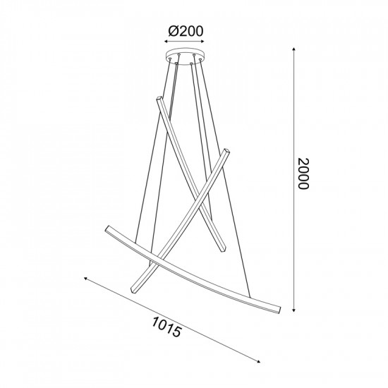 ^ΚΡΕΜΑΣΤΟ Φ/Σ LED 60W 3000K 4200LM NAAVA ΜΑΥΡΟ ΑΛΟΥΜΙΝΙΟ IP20 102X15X110CM