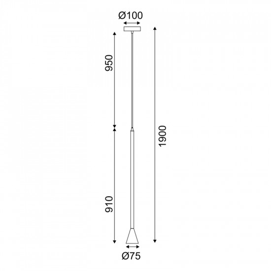 ^ΚΡΕΜΑΣΤΟ Φ/Σ 1ΧGU10 CLOUZOT ΜΑΥΡΟ ΜΕΤ/ΚΟ IP20 D7,5XD10XH190CM