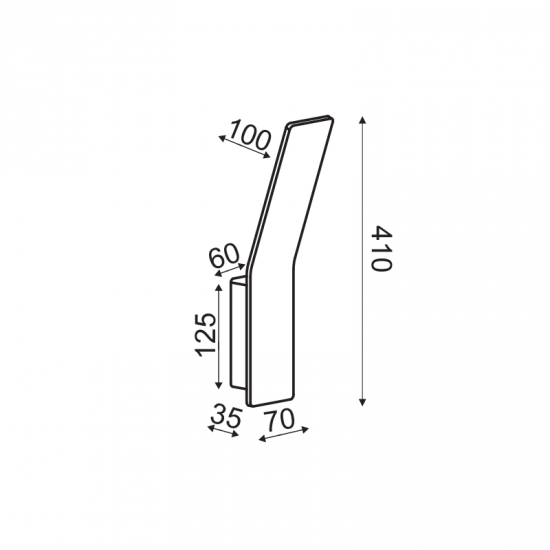 ΕΠΙΤΟΙΧΟ Φ/Σ LED 9W 3000K ΑΛΟΥΜΙΝΙΟ ΓΚΡΙ 40X7X12CM ZEN
