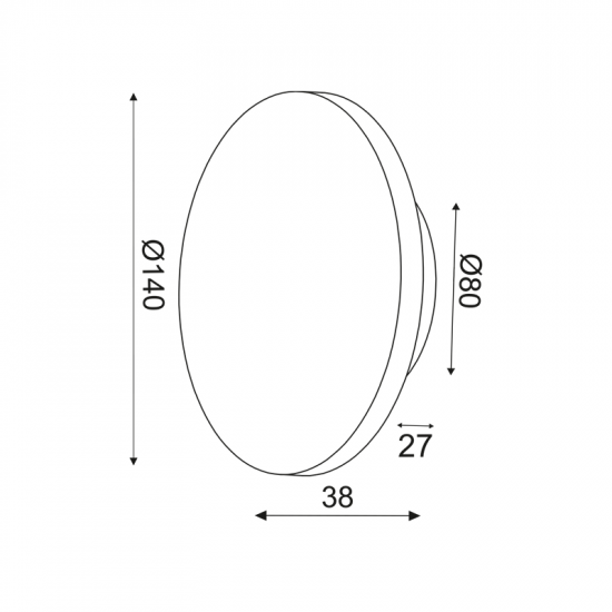 ΕΠΙΤ Φ/Σ LED 5W 3000Κ ΑΝΤΙΚΕ ΟΡΕΙΧΑΛΚΟ MDF ΚΥΚΛΟΣ Φ14ΧΗ3,6CM ECLIPSE