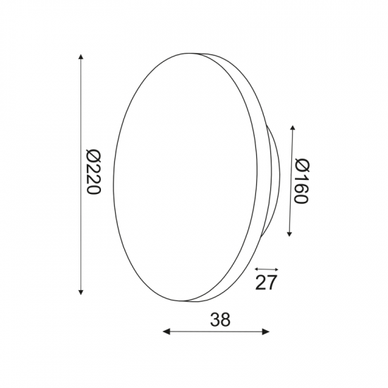 ΕΠΙΤ Φ/Σ LED 10W 3000Κ ΑΠΟΧΡ.ΑΝΟΙΧΤ ΞΥΛ MDF ΚΥΚΛ Φ22XH3,6CM ECLIPSE