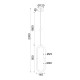 ^ΚΡΕΜΑΣΤΟ Φ/Σ LED 8W 3000K 560LM VENUS ΧΡΩΜΙΟ ΜΕΤ/ΚΟ IP20 15Χ2,3ΧH230CM