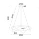 ^ΚΡΕΜΑΣΤΟ Φ/Σ LED 60W 3000K 3400LM KYMA ΜΑΥΡΟ ΜΕΤ/ΚΟ IP20 D80XH230CM 