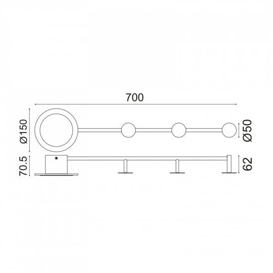 ^ΕΠΙΤΟΙΧΟ Φ/Σ LED 7W 3000K 560LM ΜΑΥΡΟ ΜΕΤΑΛΛΙΚΟ 70Χ7Χ15CM VALENTINO