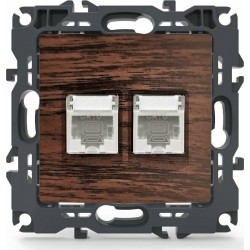 Aca Prime Διπλή Πρίζα Δικτύου RJ45 χωρίς Πλαίσιο Τύπου Cat6 σε Καφέ Χρώμα  Aca Prime Διπλή Πρίζα Δικτύου RJ45 χωρίς Πλαίσιο Τύπου Cat6 σε Καφέ Χρώμα