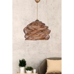 Κρεμαστό Φωτιστικό Μονόφωτο Καφέ Φ35x80cm E27 Κρεμαστό Φωτιστικό Μονόφωτο Καφέ Φ35x80cm E27