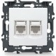 Aca Prime Διπλή Πρίζα Δικτύου RJ45 χωρίς Πλαίσιο Τύπου Cat6 σε Λευκό Χρώμα 1000113301