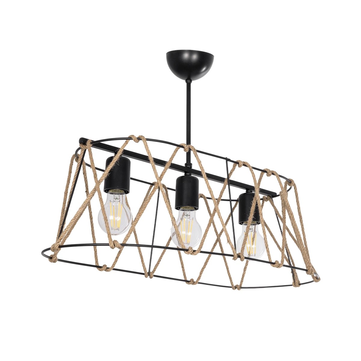 GLOBOSTAR® GATSBY 203-0006 Vintage Κρεμαστό Φωτιστικό Οροφής με Ντουί 3 x E27 AC 220-240V IP20 - Μαύρο & Μπεζ - Μ60 x Π28 x Υ22cm GLOBOSTAR® GATSBY 203-0006 Vintage Κρεμαστό Φωτιστικό Οροφής με Ντουί 3 x E27 AC 220-240V IP20 - Μαύρο & Μπεζ - Μ60 x Π28 x Υ22cm