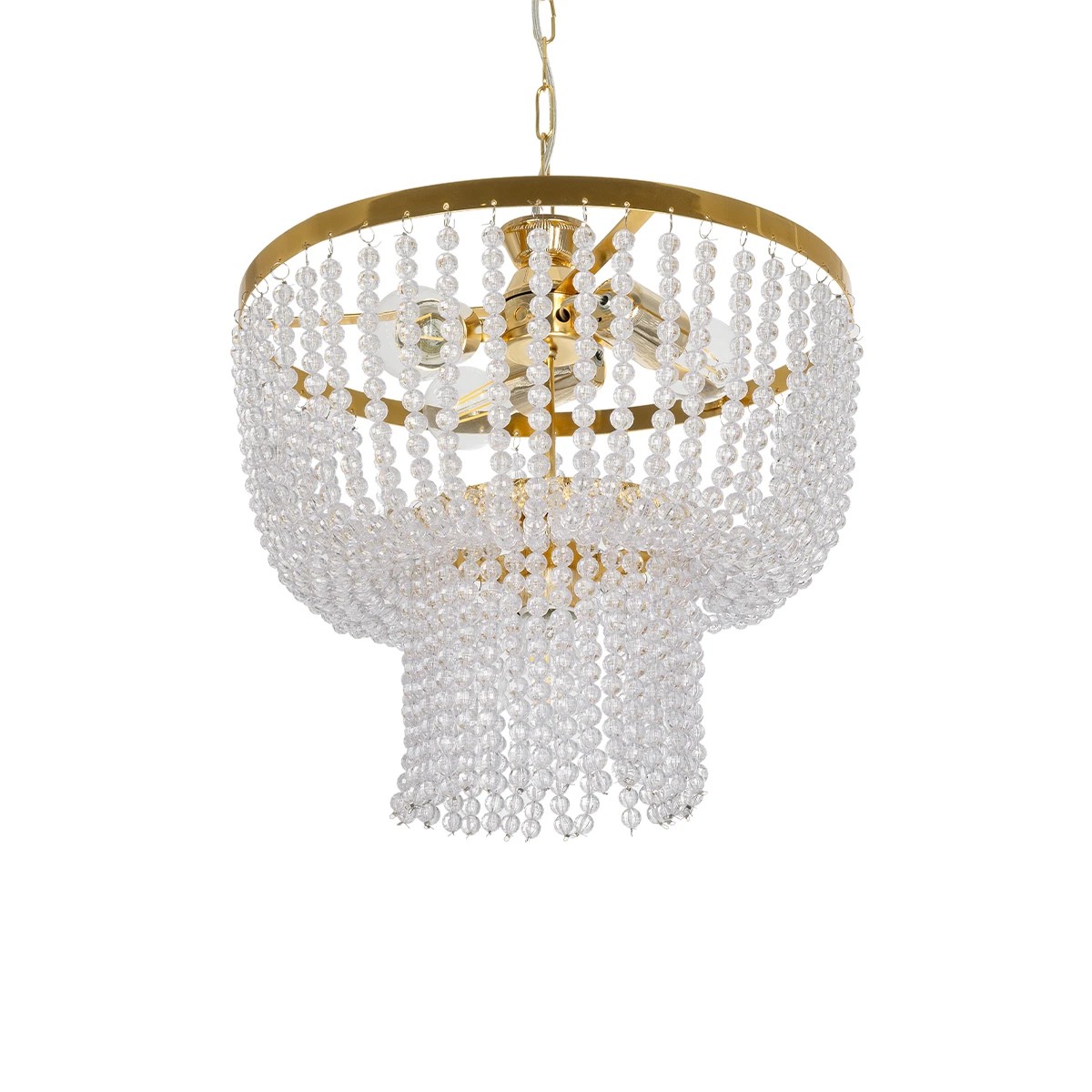 GLOBOSTAR® CRYSTAL 203-0028 Κλασικό Κρεμαστό Φωτιστικό Οροφής με Ντουί 3 x E27 AC 220-240V IP20 - Χρυσό & Διάφανο - Μ41 x Π41 x Υ40cm GLOBOSTAR® CRYSTAL 203-0028 Κλασικό Κρεμαστό Φωτιστικό Οροφής με Ντουί 3 x E27 AC 220-240V IP20 - Χρυσό & Διάφανο - Μ41 x Π41 x Υ40cm