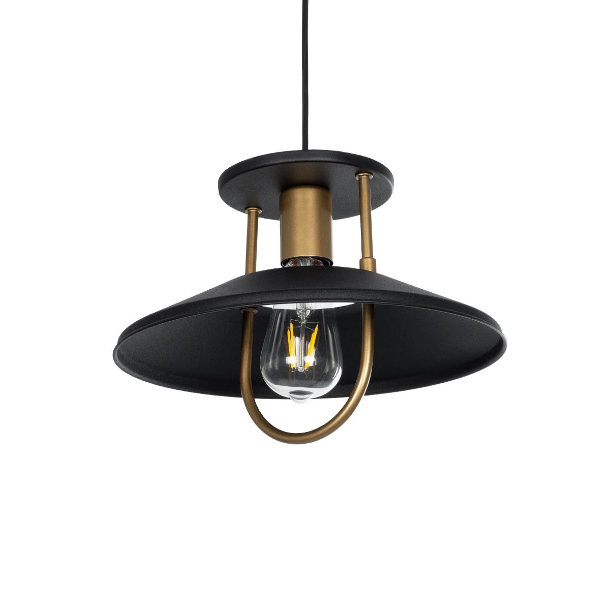 GLOBOSTAR® BILLA 203-0042 Vintage Κρεμαστό Φωτιστικό Οροφής με Ντουί 1 x E27 AC 220-240V IP20 - Μαύρο & Χρυσό - M30.5 x Π30.5 x Υ20cm GLOBOSTAR® BILLA 203-0042 Vintage Κρεμαστό Φωτιστικό Οροφής με Ντουί 1 x E27 AC 220-240V IP20 - Μαύρο & Χρυσό - M30.5 x Π30.5 x Υ20cm