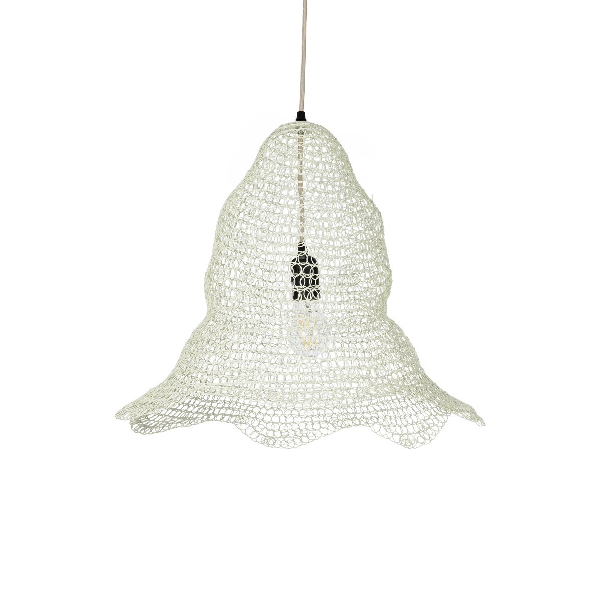 GLOBOSTAR® KENTUCKY 01889 Vintage Κρεμαστό Φωτιστικό Οροφής με Ντουί 1 x E27 AC 220-240V IP20 - Λευκό - Μ50 x Π50 x Υ48cm GLOBOSTAR® KENTUCKY 01889 Vintage Κρεμαστό Φωτιστικό Οροφής με Ντουί 1 x E27 AC 220-240V IP20 - Λευκό - Μ50 x Π50 x Υ48cm