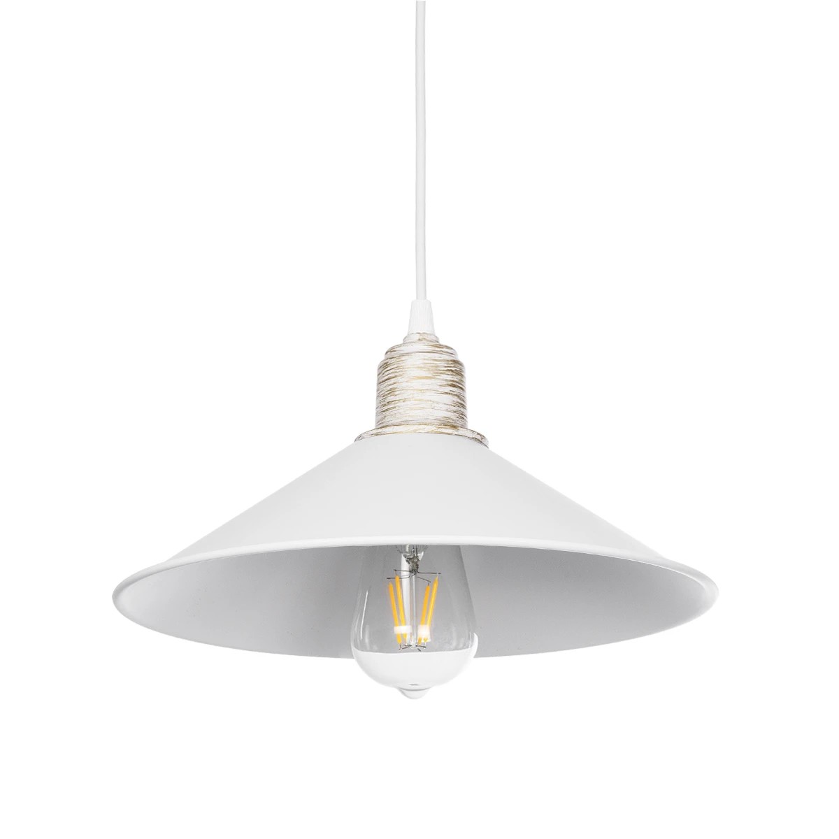 GLOBOSTAR® FERRO 203-0083 Μοντέρνο Κρεμαστό Φωτιστικό Οροφής με Ντουί 1 x E27 AC 220-240V IP20 - Λευκό & Χρυσό - Μ30 x Π30 x Υ15cm GLOBOSTAR® FERRO 203-0083 Μοντέρνο Κρεμαστό Φωτιστικό Οροφής με Ντουί 1 x E27 AC 220-240V IP20 - Λευκό & Χρυσό - Μ30 x Π30 x Υ15cm