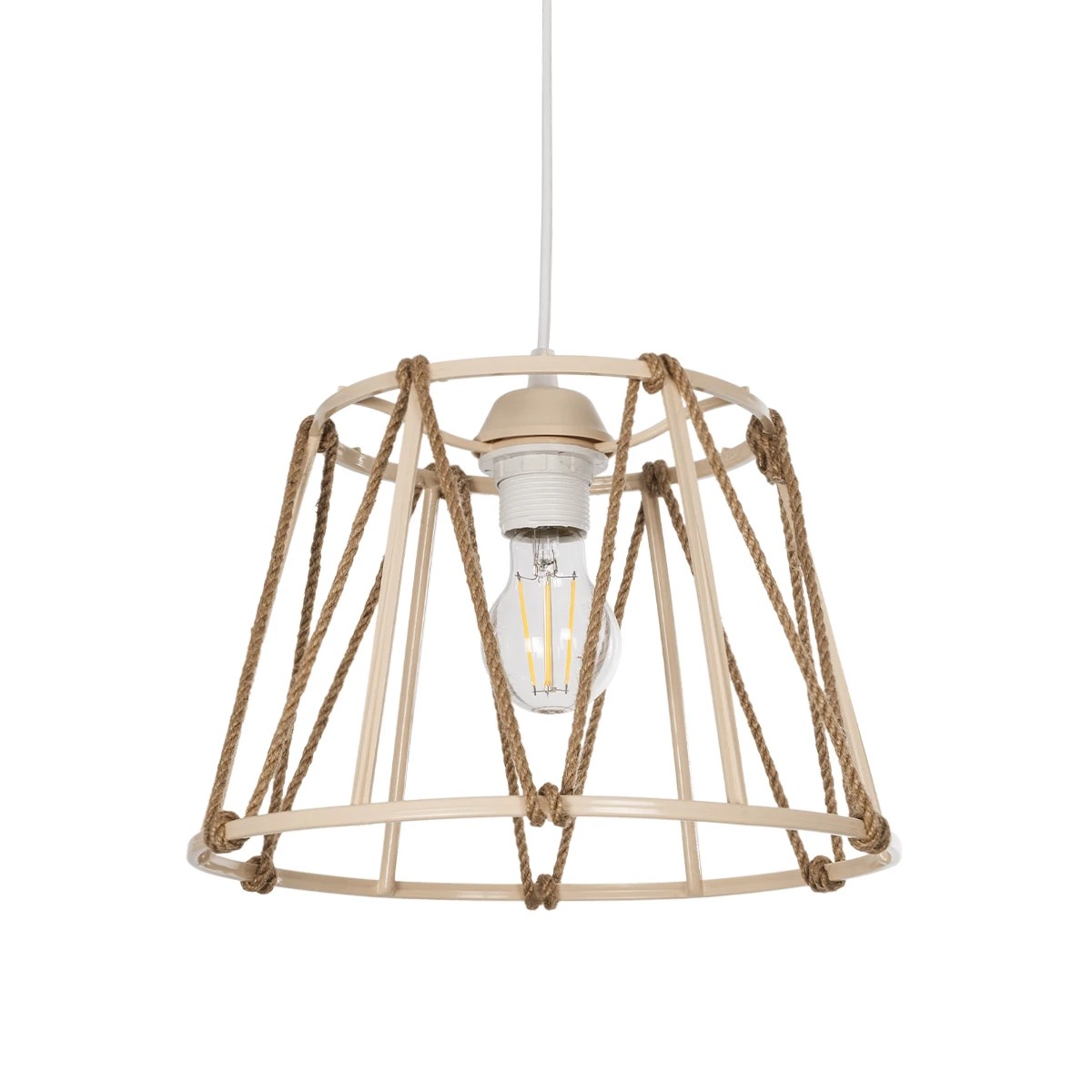 GLOBOSTAR® JUTE 203-0092 Μοντέρνο Κρεμαστό Φωτιστικό Οροφής με Ντουί 1 x E27 AC 220-240V IP20 - Μπεζ - Μ30 x Π30 x Υ23cm GLOBOSTAR® JUTE 203-0092 Μοντέρνο Κρεμαστό Φωτιστικό Οροφής με Ντουί 1 x E27 AC 220-240V IP20 - Μπεζ - Μ30 x Π30 x Υ23cm