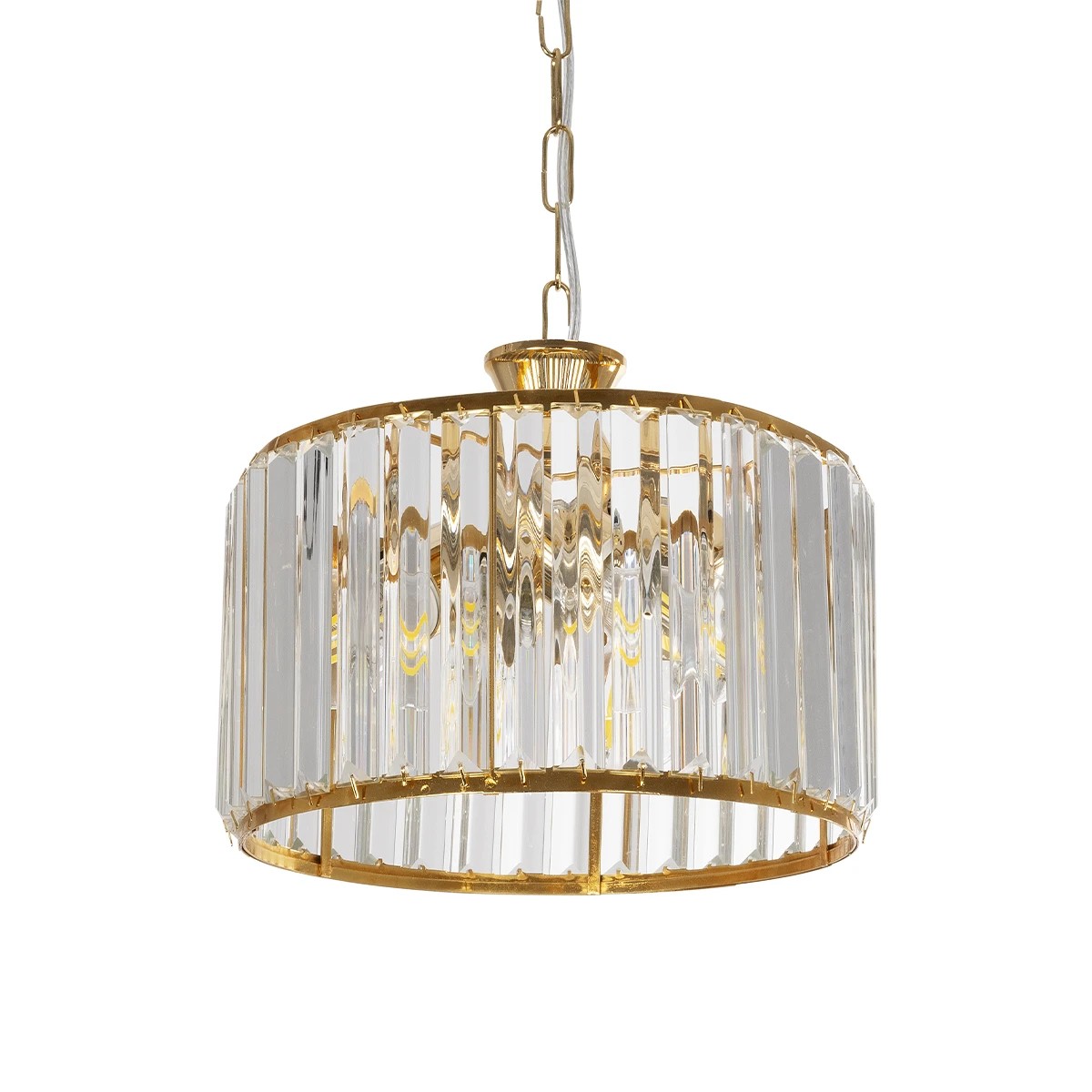 GLOBOSTAR® GLAMOROUS 203-0094 Κλασικό Κρεμαστό Φωτιστικό Οροφής με Ντουί 3 x E27 AC 220-240V IP20 - Χρυσό & Διάφανο - Μ28 x Π28 x Υ21.5cm GLOBOSTAR® GLAMOROUS 203-0094 Κλασικό Κρεμαστό Φωτιστικό Οροφής με Ντουί 3 x E27 AC 220-240V IP20 - Χρυσό & Διάφανο - Μ28 x Π28 x Υ21.5cm