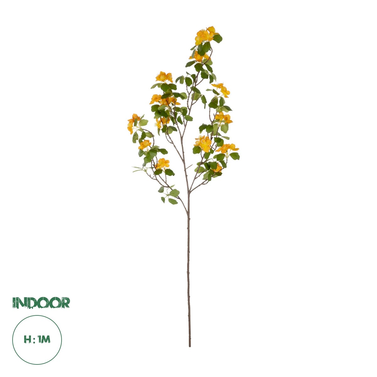 GloboStar® Artificial Garden ORANGE APRICOT BRANCH 21325 Τεχνητό Διακοσμητικό Πορτοκαλί Κλαδί Ροδακινίας Y100cm