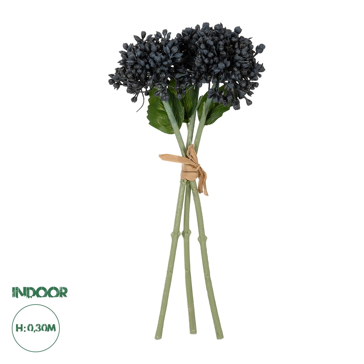 GloboStar® Artificial Garden BLACK HYACINTH BOUQUET 21356 Τεχνητό Διακοσμητικό Μπουκέτο Μαύρο Υάκυνθος Y30cm