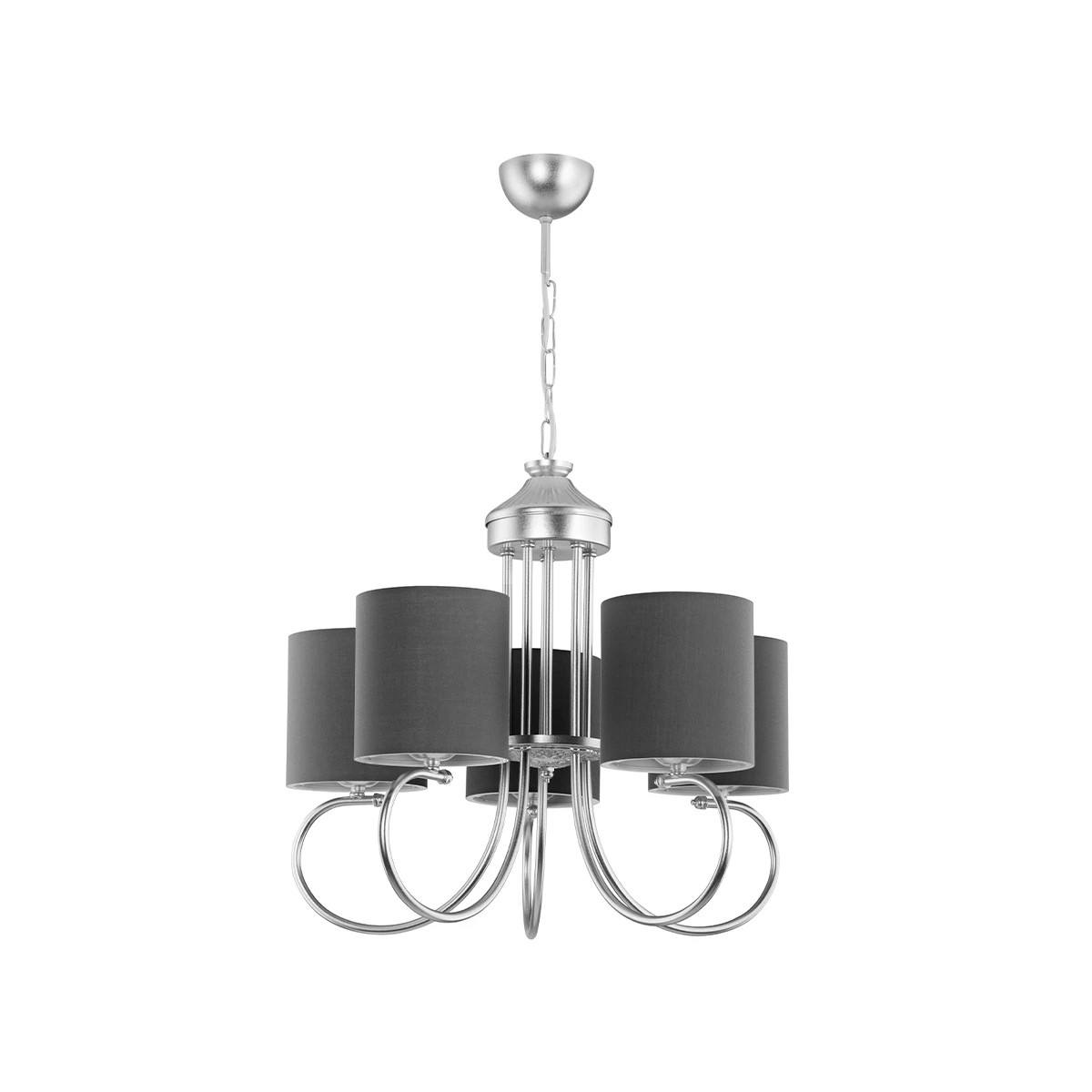 GLOBOSTAR® TRITON 203-0255 Vintage Κρεμαστό Φωτιστικό Οροφής με Ντουί 5 x E27 AC 220-240V IP20 - Ασημί & Γκρι - Μ50 x Π50 x Υ48cm GLOBOSTAR® TRITON 203-0255 Vintage Κρεμαστό Φωτιστικό Οροφής με Ντουί 5 x E27 AC 220-240V IP20 - Ασημί & Γκρι - Μ50 x Π50 x Υ48cm