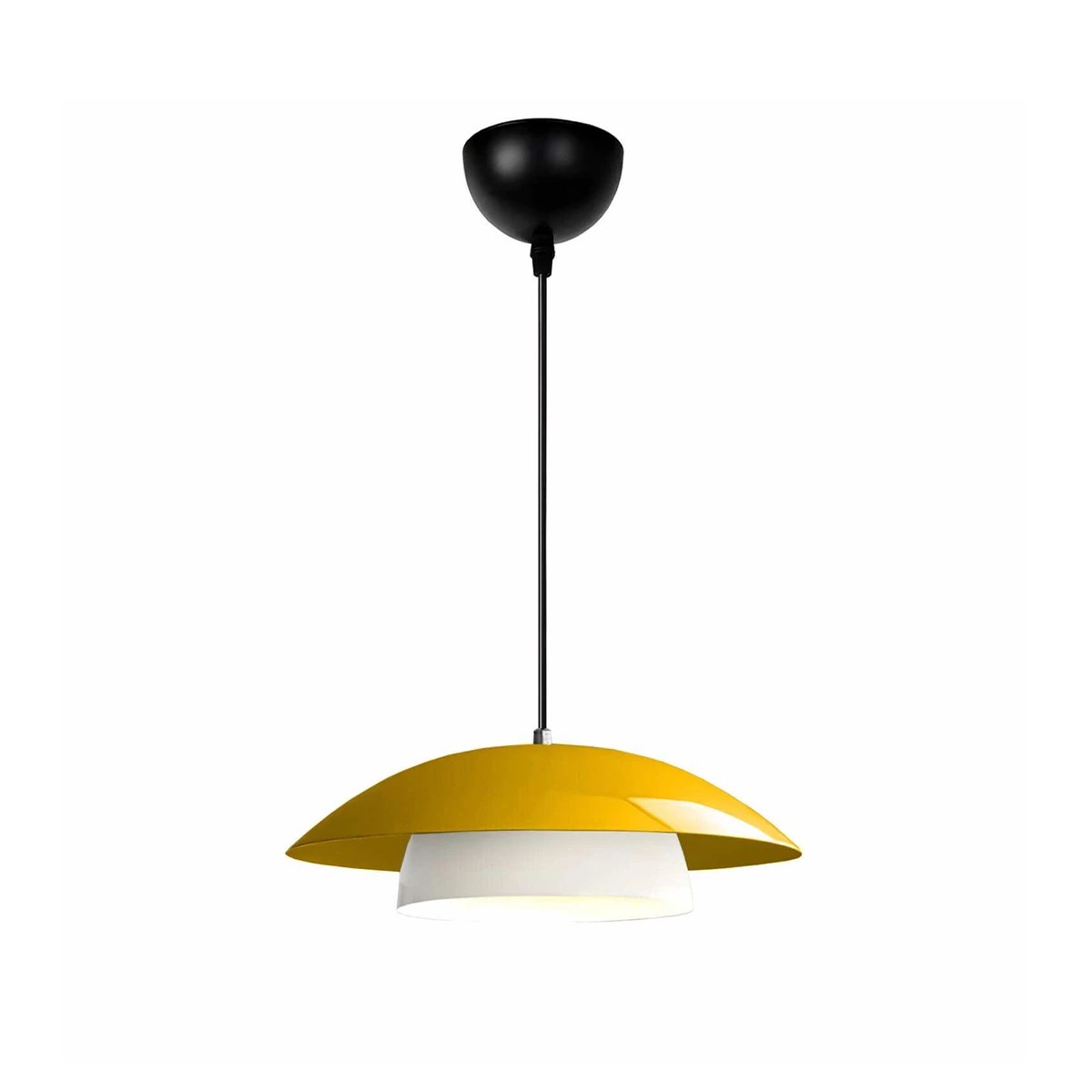 GLOBOSTAR® AURA 204-0118 Μοντέρνο Κρεμαστό Φωτιστικό Οροφής με Ντουί 1 x E27 AC 220-240V IP20 - Κίτρινο & Λευκό - Μ31 x Π31 x Υ27cm GLOBOSTAR® AURA 204-0118 Μοντέρνο Κρεμαστό Φωτιστικό Οροφής με Ντουί 1 x E27 AC 220-240V IP20 - Κίτρινο & Λευκό - Μ31 x Π31 x Υ27cm