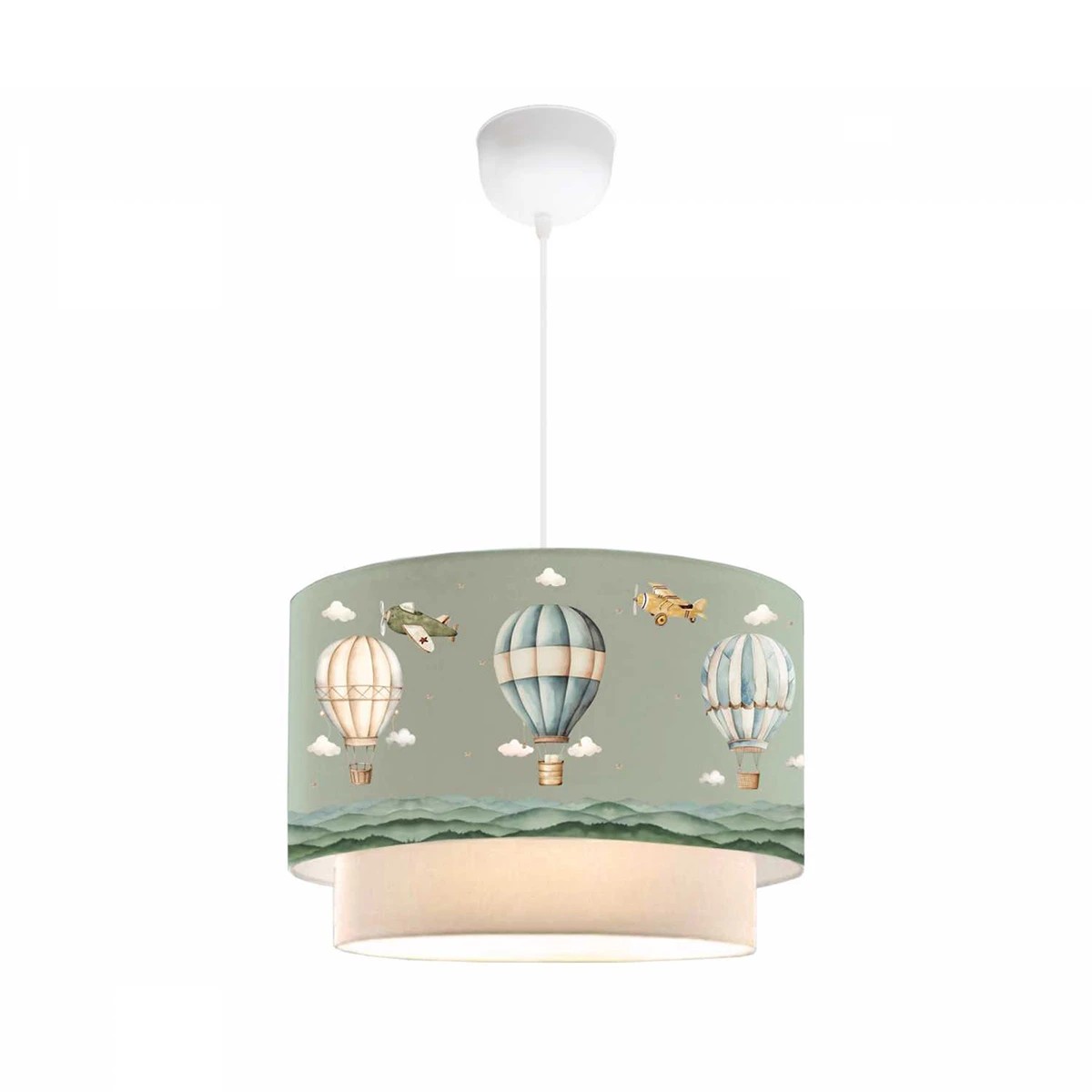 GloboStar® BALLON 204-0120 Παιδικό Κρεμαστό Φωτιστικό Φιγούρα Μονόφωτο 1 x E27 IP20 Πολύχρωμο Ύφασμα - Μ30 x Π30 x Υ70cm
