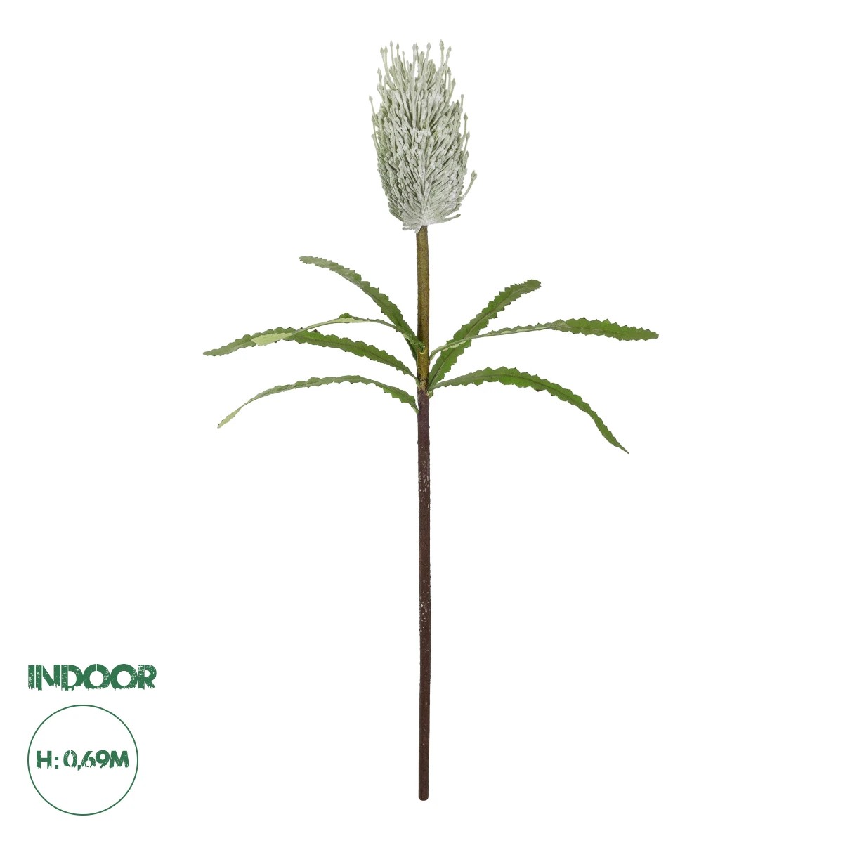 GloboStar® Artificial Garden WHITE STIPA FRUIT BRANCH 21374 Τεχνητό Διακοσμητικό Κλαδί Στίπα Y69cm
