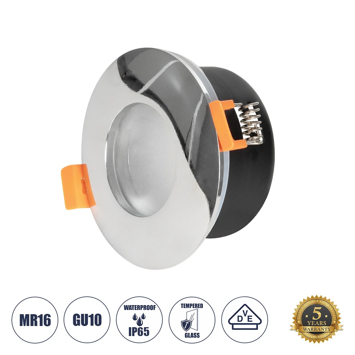 GLOBOSTAR® KAPA 60890 Χωνευτή Στρόγγυλη Βάση Σποτ Οροφής/Μπάνιου για Λάμπα MR16/GU10 Αδιάβροχο IP65 - Νίκελ Βούρτσας Αλουμίνιο & Λευκό Γυαλί - Φ8.5 x Υ4.2cm / Q7.5cm GLOBOSTAR® KAPA 60890 Χωνευτή Στρόγγυλη Βάση Σποτ Οροφής/Μπάνιου για Λάμπα MR16/GU10 Αδιάβροχο IP65 - Νίκελ Βούρτσας Αλουμίνιο & Λευκό Γυαλί - Φ8.5 x Υ4.2cm / Q7.5cm