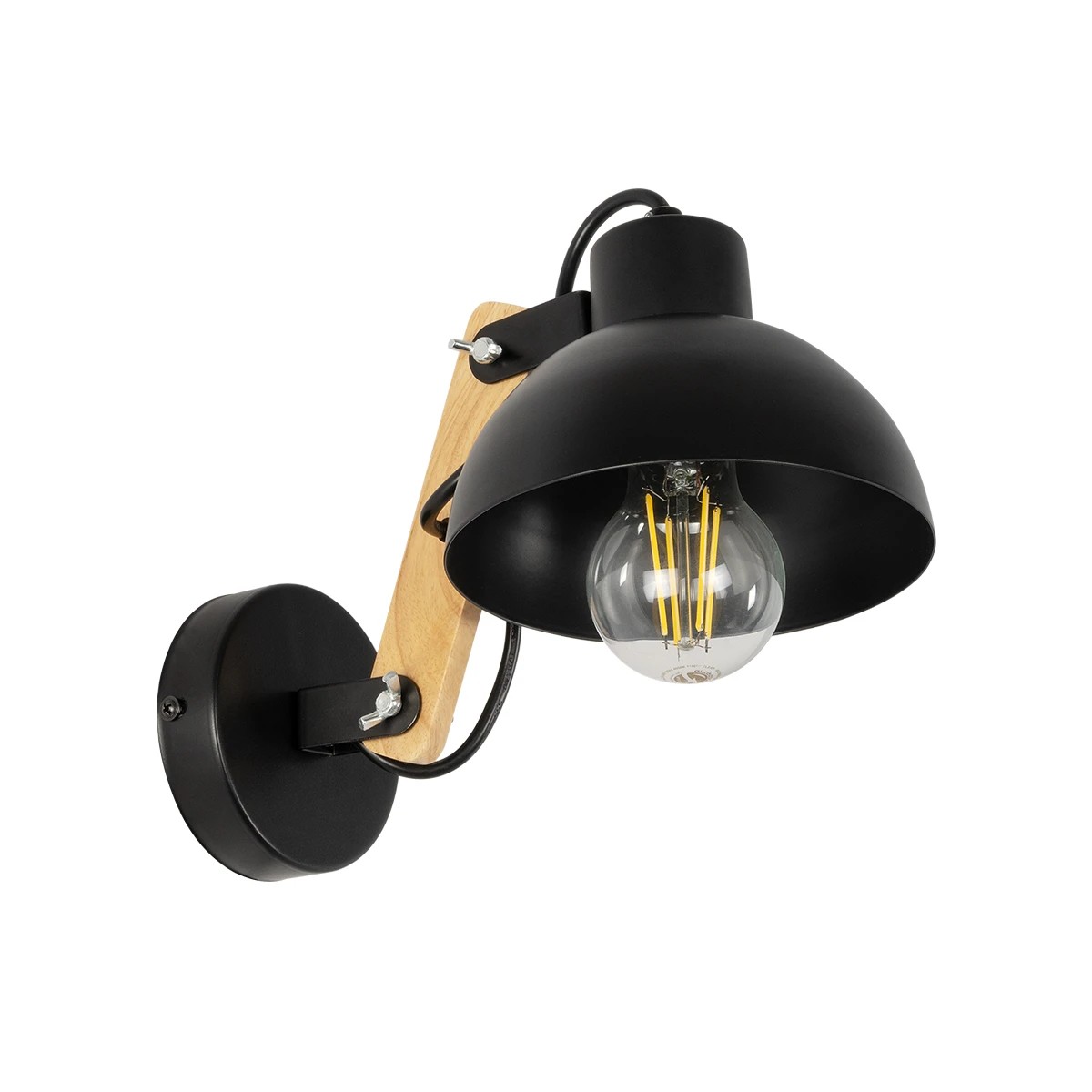 GloboStar® GRANT 00902 Μοντέρνο Επιτοίχιο Φωτιστικό Απλίκα Μονόφωτο 1 x E27 IP20 Μαύρο Μέταλλο με Μπεζ Ξύλο - Μ15 x Π23 x Υ22cm GloboStar® GRANT 00902 Μοντέρνο Επιτοίχιο Φωτιστικό Απλίκα Μονόφωτο 1 x E27 IP20 Μαύρο Μέταλλο με Μπεζ Ξύλο - Μ15 x Π23 x Υ22cm