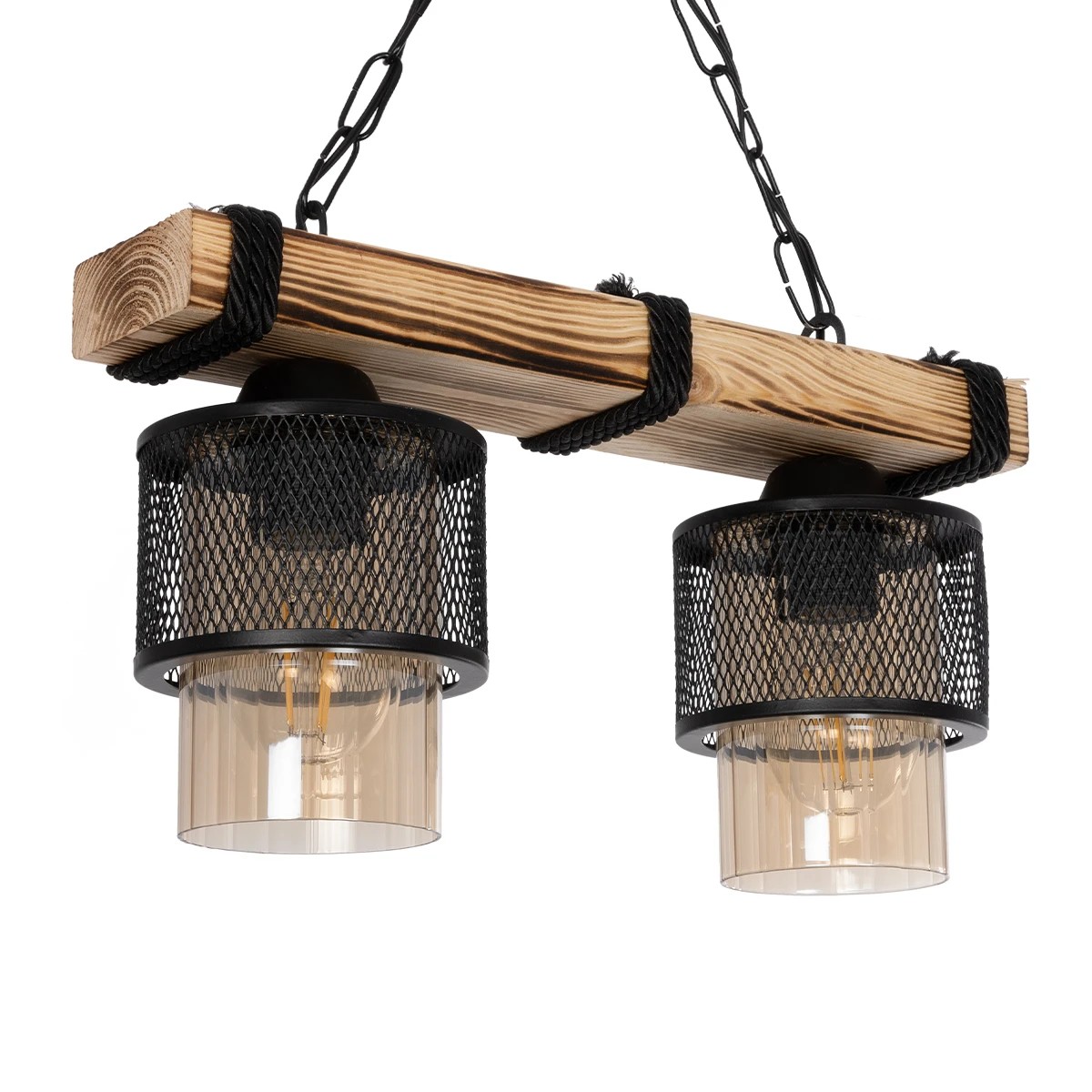 GloboStar® GLORA 201-0008 Vintage Κρεμαστό Φωτιστικό Ράγα Δίφωτο 2 x E27 IP20 Μπεζ Ξύλο με Μαύρο Μέταλλο & Μελί Γυαλί - Μ38 x Π12 x Υ21cm GloboStar® GLORA 201-0008 Vintage Κρεμαστό Φωτιστικό Ράγα Δίφωτο 2 x E27 IP20 Μπεζ Ξύλο με Μαύρο Μέταλλο & Μελί Γυαλί - Μ38 x Π12 x Υ21cm