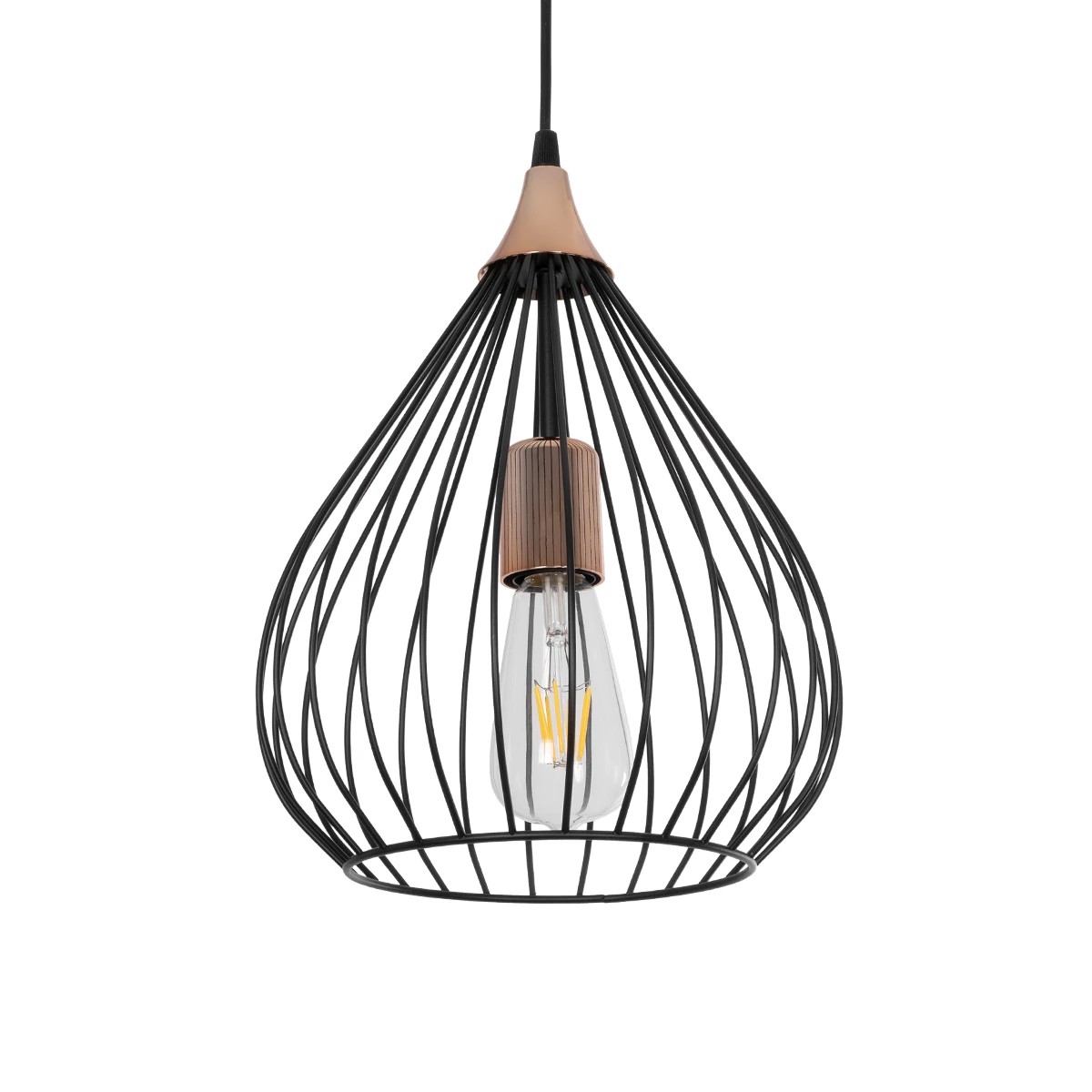 GloboStar® RADIARO 201-0015 Vintage Κρεμαστό Φωτιστικό Πλέγμα Μονόφωτο 1 x E27 IP20 Μαύρο Μέταλλο - Μ26 x Π26 x Υ35cm GloboStar® RADIARO 201-0015 Vintage Κρεμαστό Φωτιστικό Πλέγμα Μονόφωτο 1 x E27 IP20 Μαύρο Μέταλλο - Μ26 x Π26 x Υ35cm