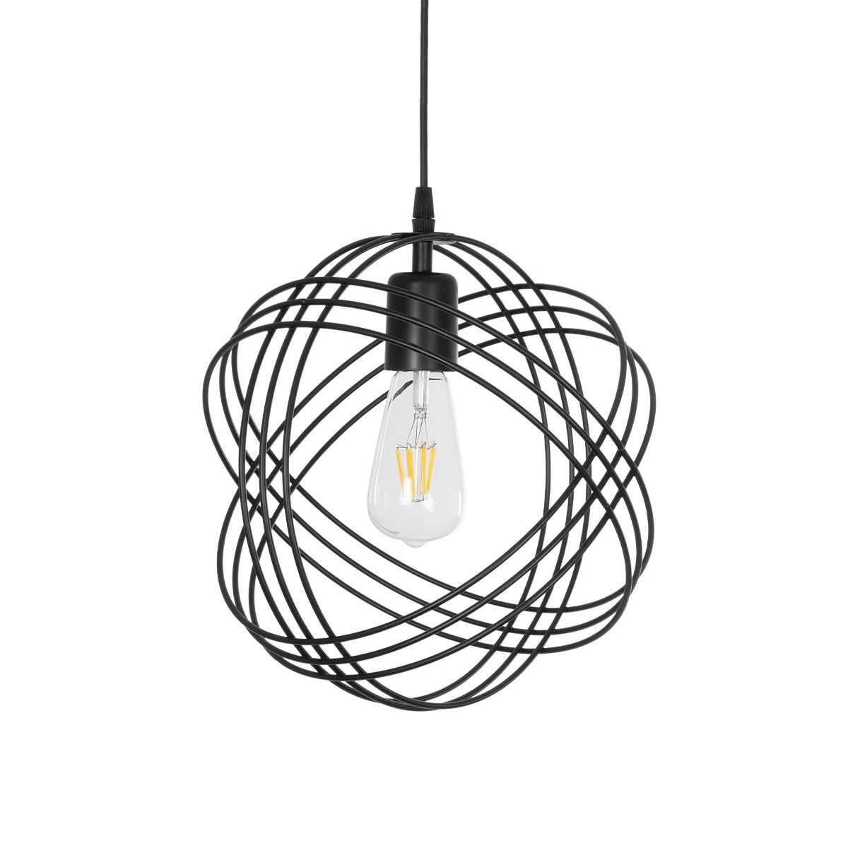 GloboStar® GLOWN 201-0023 Μοντέρνο Κρεμαστό Φωτιστικό Πλέγμα Μονόφωτο 1 x E27 IP20 Μαύρο Μέταλλο - Μ30 x Π30 x Υ33cm GloboStar® GLOWN 201-0023 Μοντέρνο Κρεμαστό Φωτιστικό Πλέγμα Μονόφωτο 1 x E27 IP20 Μαύρο Μέταλλο - Μ30 x Π30 x Υ33cm
