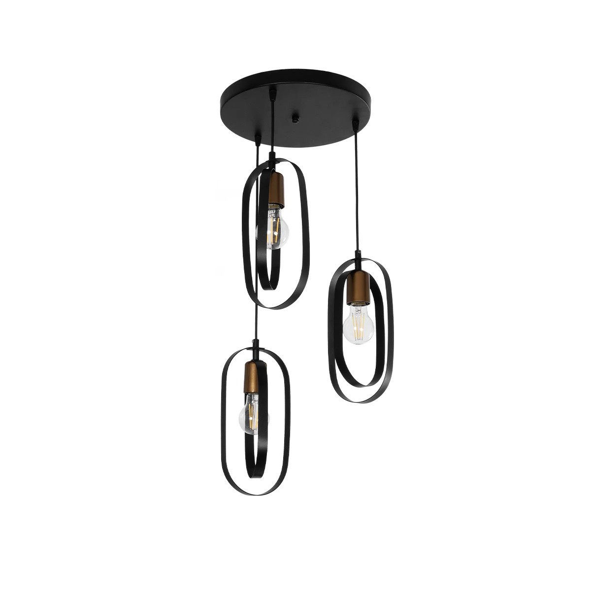GloboStar® SPARKIO 201-0025 Vintage Κρεμαστό Φωτιστικό Πλέγμα Τρίφωτο 3 x E27 IP20 Μαύρο & Χρυσό Μέταλλο - Μ36 x Π36 x Υ25cm GloboStar® SPARKIO 201-0025 Vintage Κρεμαστό Φωτιστικό Πλέγμα Τρίφωτο 3 x E27 IP20 Μαύρο & Χρυσό Μέταλλο - Μ36 x Π36 x Υ25cm