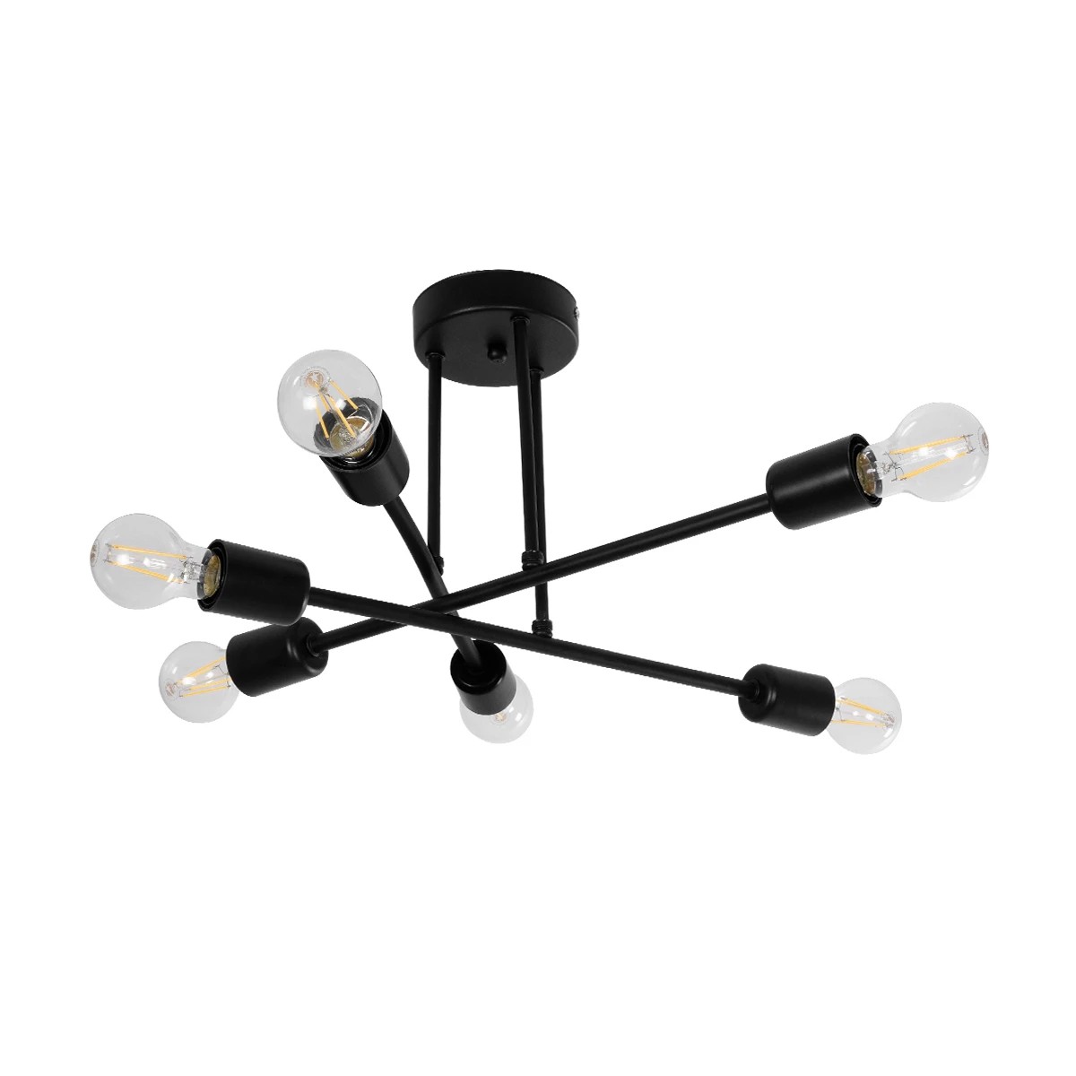 GLOBOSTAR® LAMIRA 201-0029 Μοντέρνο Φωτιστικό Οροφής με Ντουί 6 x E27 AC 220-240V IP20 - Μαύρο - Μ51 x Π51 x Υ7cm GLOBOSTAR® LAMIRA 201-0029 Μοντέρνο Φωτιστικό Οροφής με Ντουί 6 x E27 AC 220-240V IP20 - Μαύρο - Μ51 x Π51 x Υ7cm