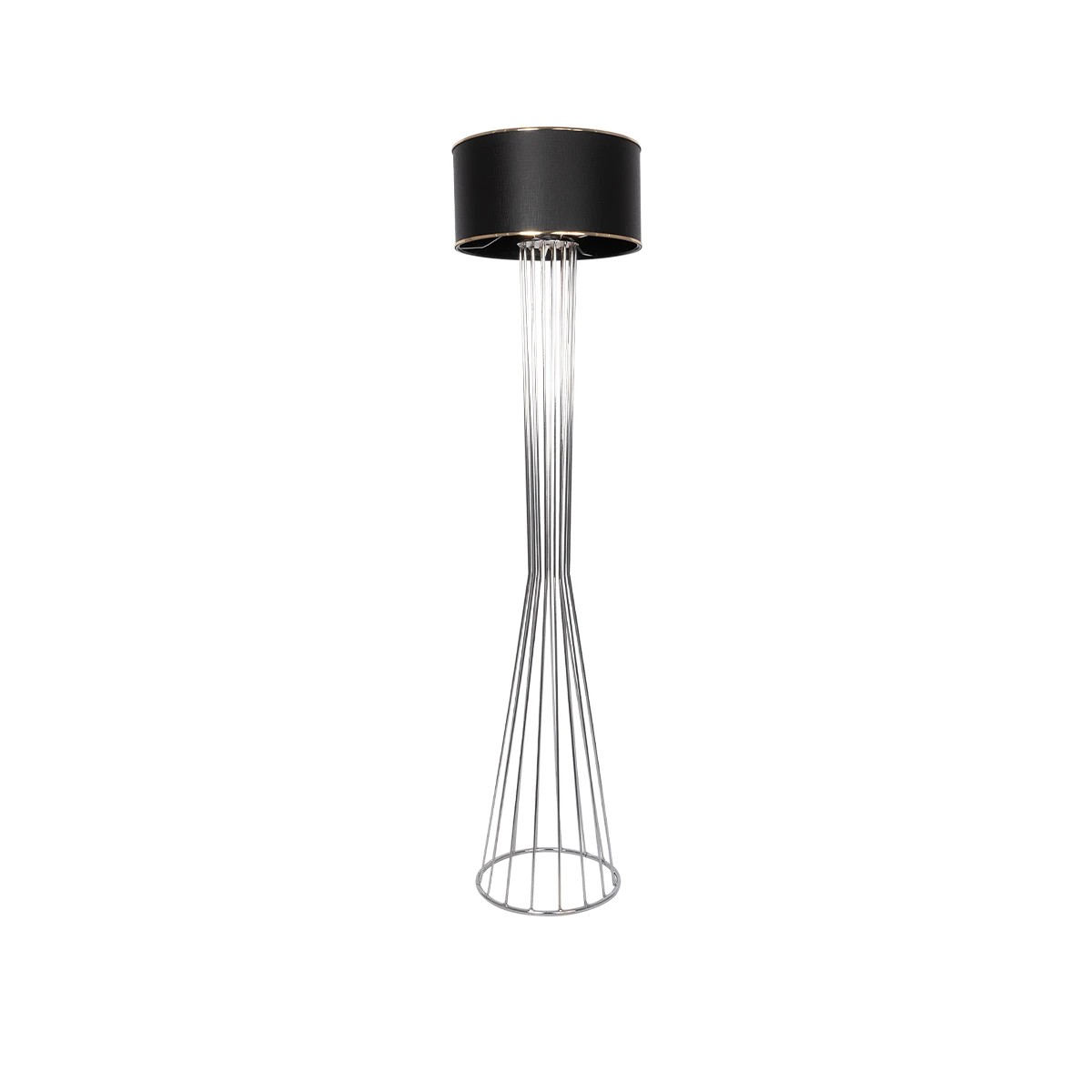 GloboStar® NOVA 201-0039 Μοντέρνο Επιδαπέδιο Φωτιστικό 1 x E27 IP20 Ασημί Μεταλλό με Μαύρο Ύφασμα - Μ36 x Π36 x Υ148cm GloboStar® NOVA 201-0039 Μοντέρνο Επιδαπέδιο Φωτιστικό 1 x E27 IP20 Ασημί Μεταλλό με Μαύρο Ύφασμα - Μ36 x Π36 x Υ148cm