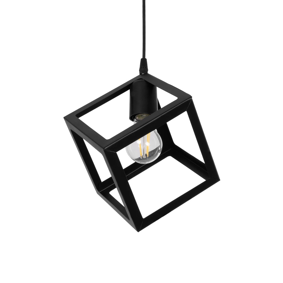 GloboStar® DISE 201-0049 Μοντέρνο Κρεμαστό Φωτιστικό Κύβος Μονόφωτο 1 x E27 IP20 Μαύρο Μέταλλο - Μ28 x Π28 x Υ31cm GloboStar® DISE 201-0049 Μοντέρνο Κρεμαστό Φωτιστικό Κύβος Μονόφωτο 1 x E27 IP20 Μαύρο Μέταλλο - Μ28 x Π28 x Υ31cm
