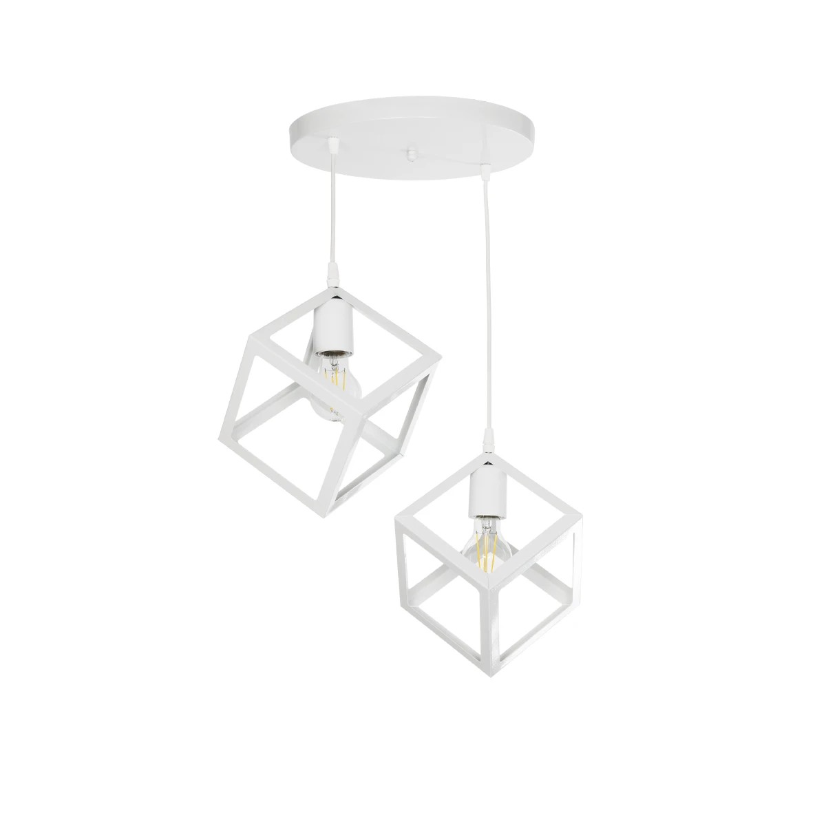 GloboStar® DISE 201-0053 Μοντέρνο Κρεμαστό Φωτιστικό Κύβος Δίφωτο 2 x E27 IP20 Λευκό Μέταλλο - Μ50 x Π30 x Υ50cm GloboStar® DISE 201-0053 Μοντέρνο Κρεμαστό Φωτιστικό Κύβος Δίφωτο 2 x E27 IP20 Λευκό Μέταλλο - Μ50 x Π30 x Υ50cm