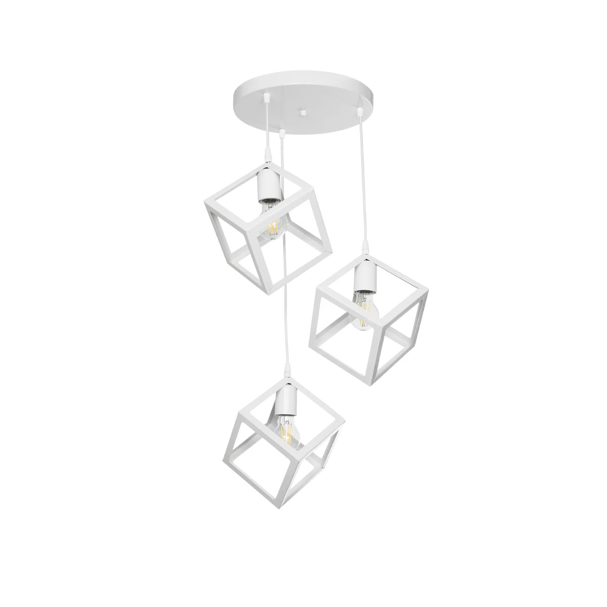 GloboStar® DISE 201-0054 Μοντέρνο Κρεμαστό Φωτιστικό Κύβος Τρίφωτο 3 x E27 IP20 Λευκό Μέταλλο - Μ48 x Π48 x Υ65cm GloboStar® DISE 201-0054 Μοντέρνο Κρεμαστό Φωτιστικό Κύβος Τρίφωτο 3 x E27 IP20 Λευκό Μέταλλο - Μ48 x Π48 x Υ65cm