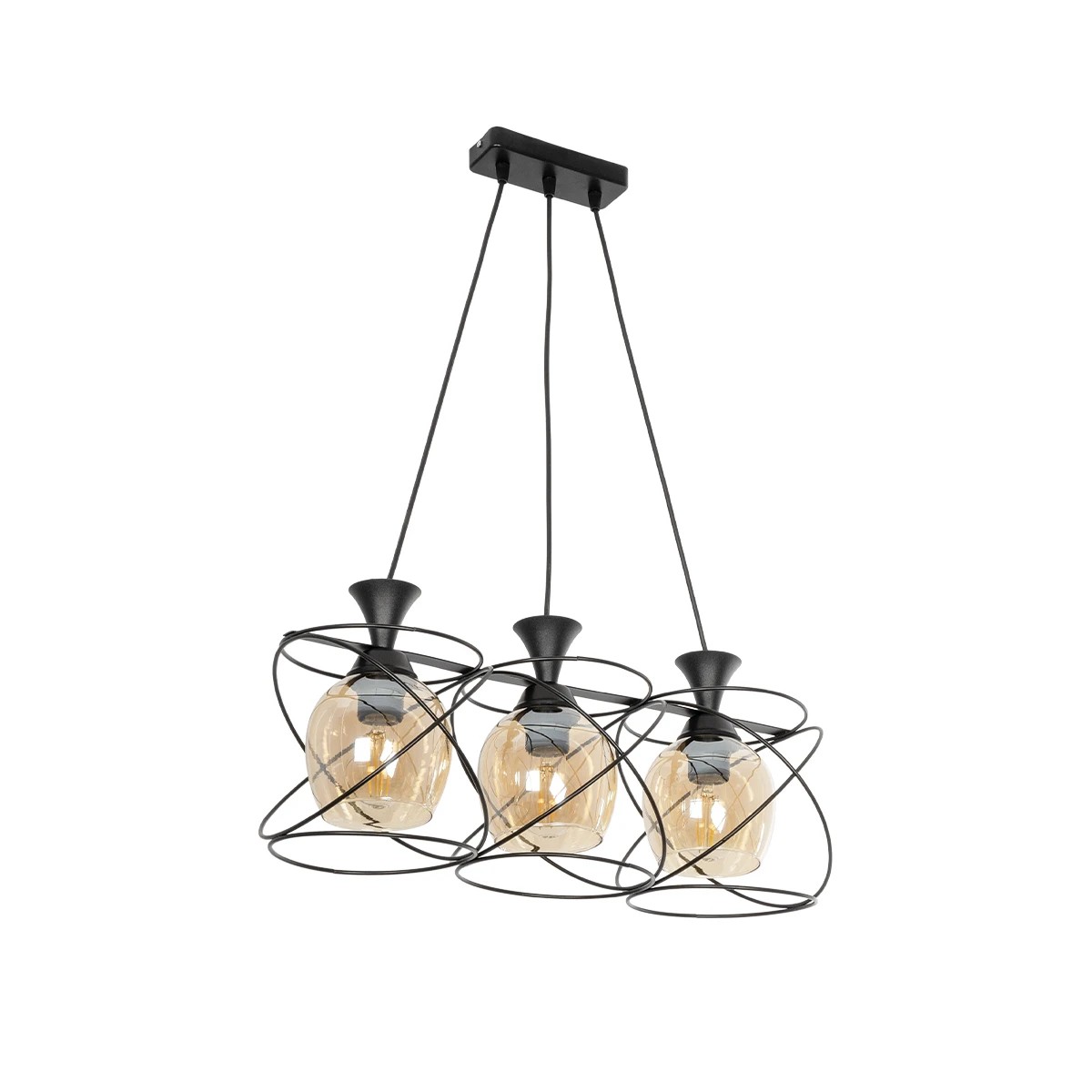 GloboStar® GLINDER 201-0067 Vintage Κρεμαστό Φωτιστικό Ράγα Τρίφωτο 3 x E27 IP20 Μαύρο Μέταλλο - Μ50 x Π15 x Υ68cm GloboStar® GLINDER 201-0067 Vintage Κρεμαστό Φωτιστικό Ράγα Τρίφωτο 3 x E27 IP20 Μαύρο Μέταλλο - Μ50 x Π15 x Υ68cm
