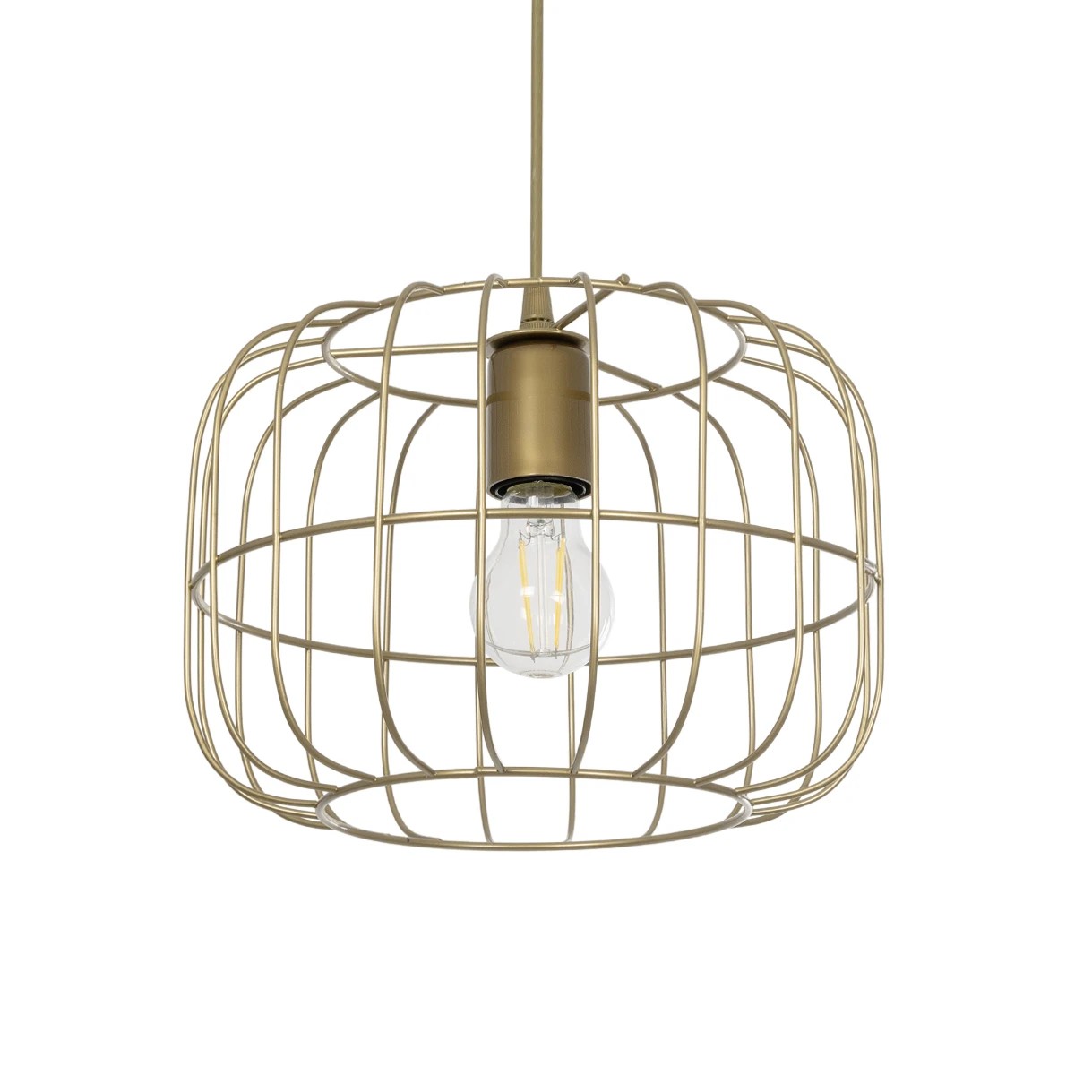 GloboStar® LUCANA 201-0074 Vintage Κρεμαστό Φωτιστικό Πλέγμα Μονόφωτο 1 x E27 IP20 Χρυσό Μέταλλο - Μ29 x Π29 x Υ23cm GloboStar® LUCANA 201-0074 Vintage Κρεμαστό Φωτιστικό Πλέγμα Μονόφωτο 1 x E27 IP20 Χρυσό Μέταλλο - Μ29 x Π29 x Υ23cm